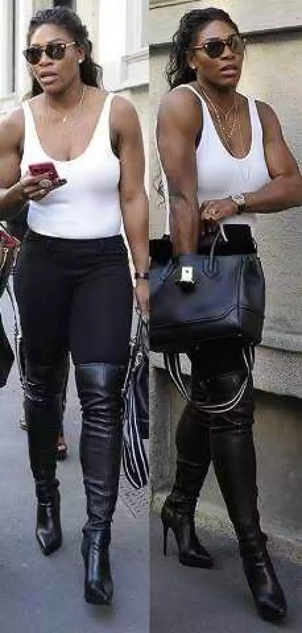 Tennis Star, Serena Williams Steps Out In Nothing But A Singlet And Leggings [See Photos]
